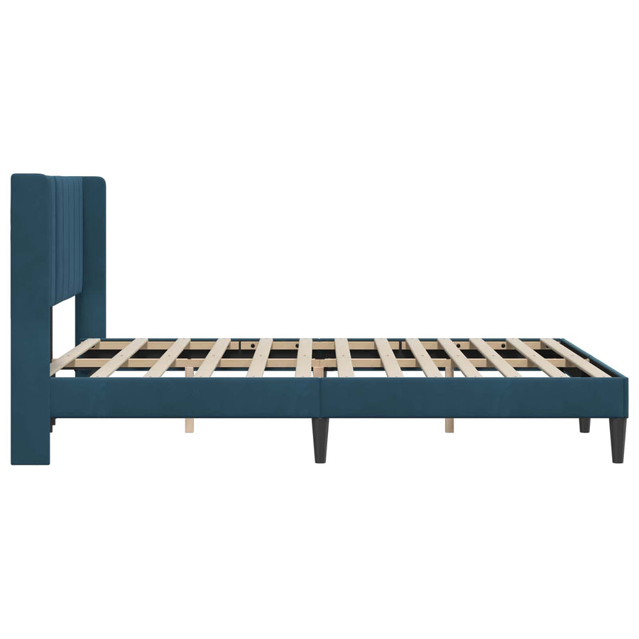 Bedframe met hoofdeinde Blauw 120 x 190 cm Fluweel