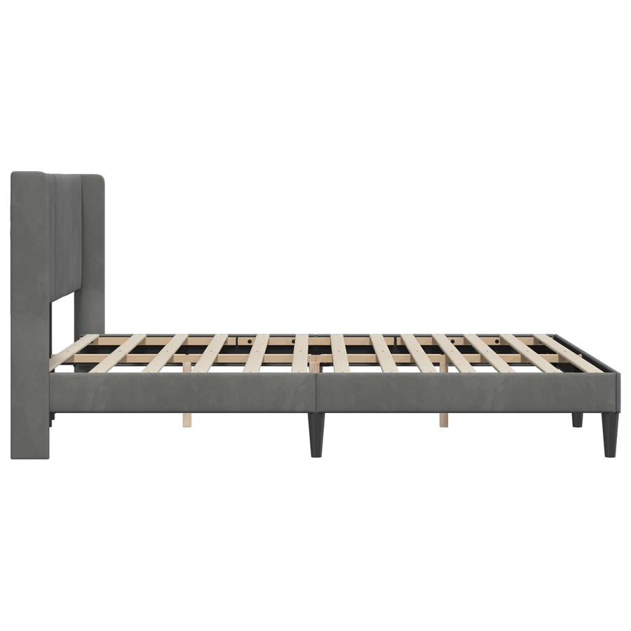 Bedframe met hoofdeinde Donkergrijs 120 x 200 cm Fluweel