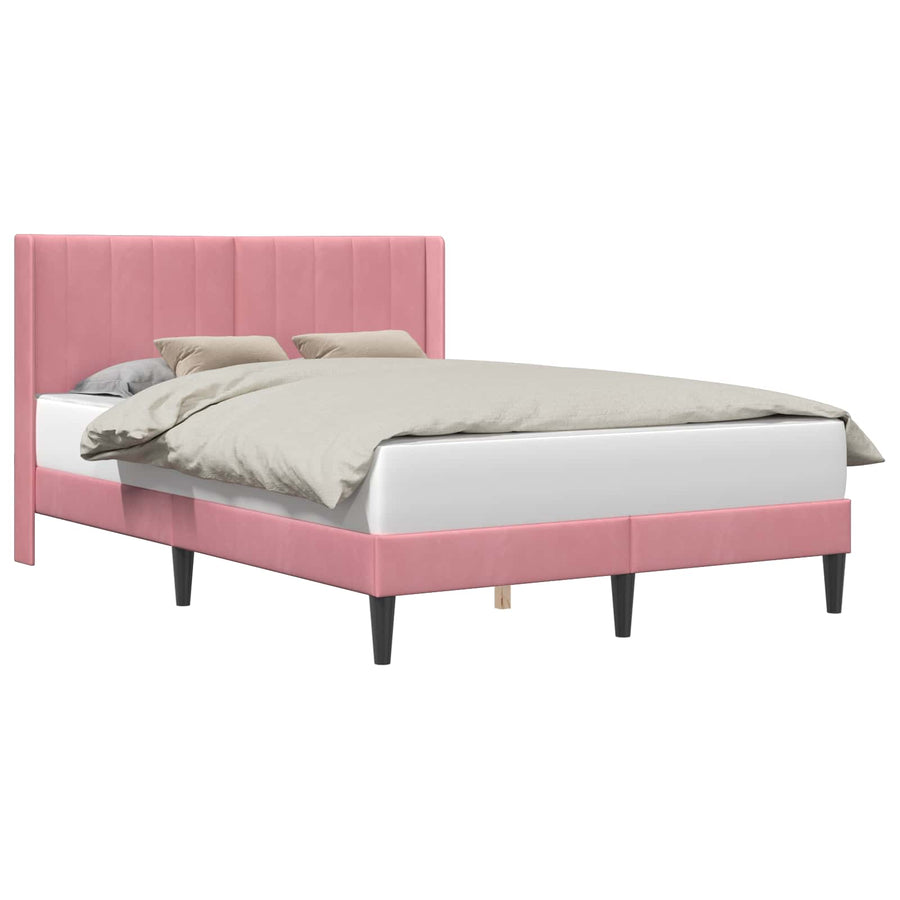 Bedframe met hoofdeinde Roze 120 x 200 cm Fluweel
