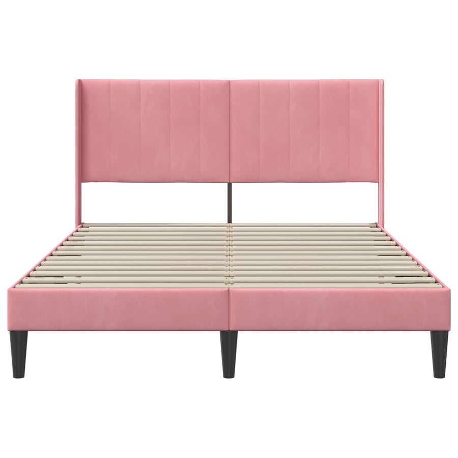 Bedframe met hoofdeinde Roze 120 x 200 cm Fluweel