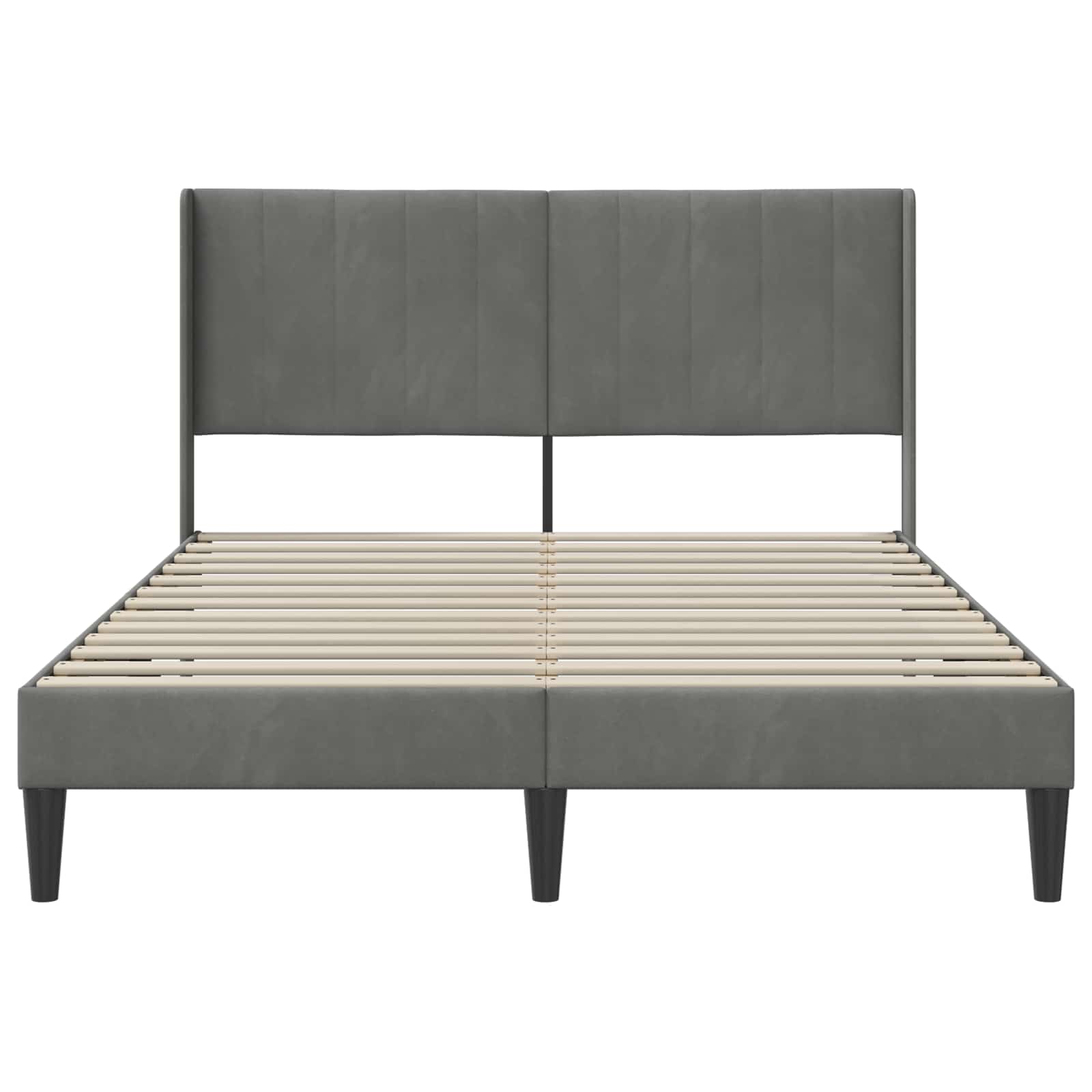 Bedframe met hoofdeinde Donkergrijs 140 x 190 cm Fluweel