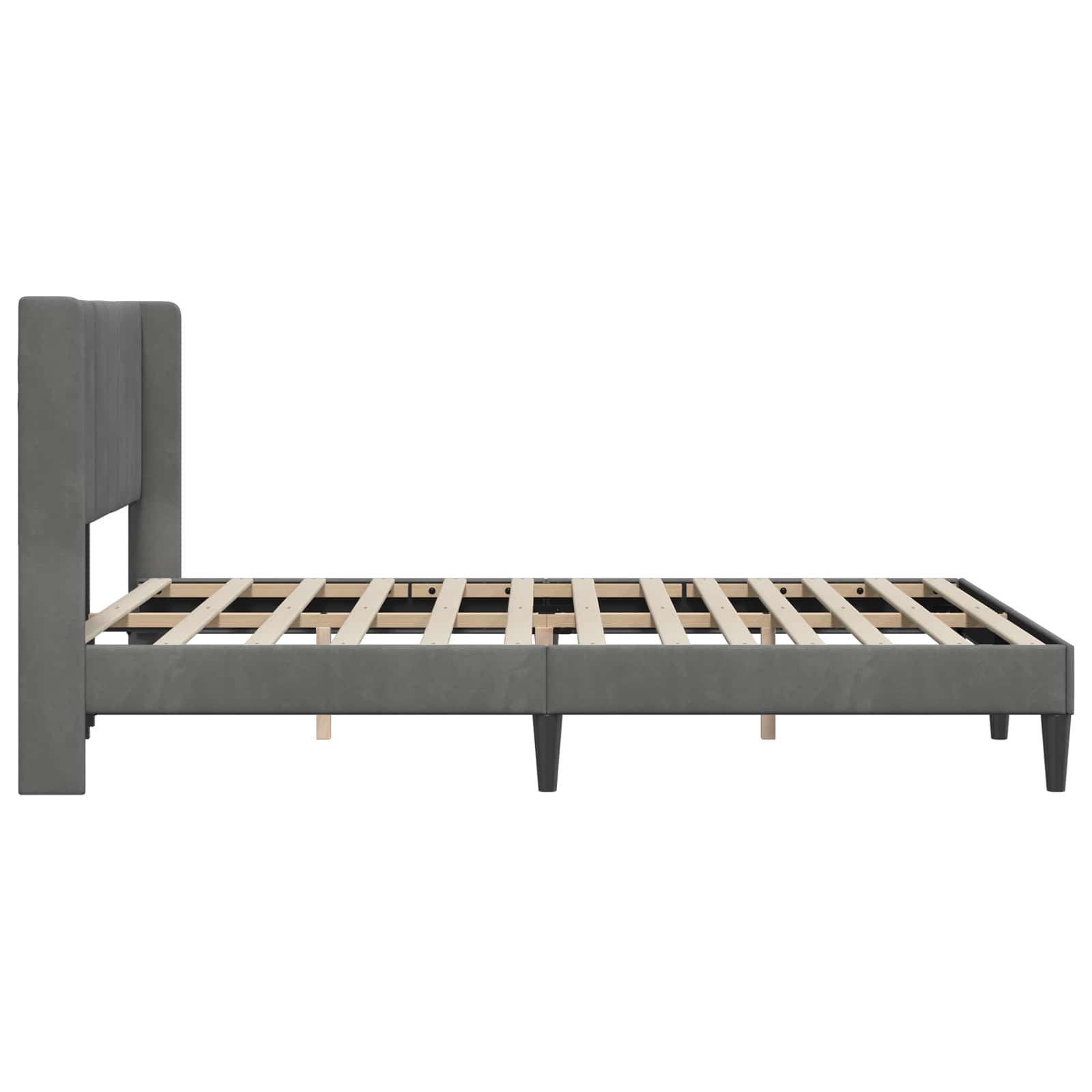 Bedframe met hoofdeinde Donkergrijs 140 x 190 cm Fluweel