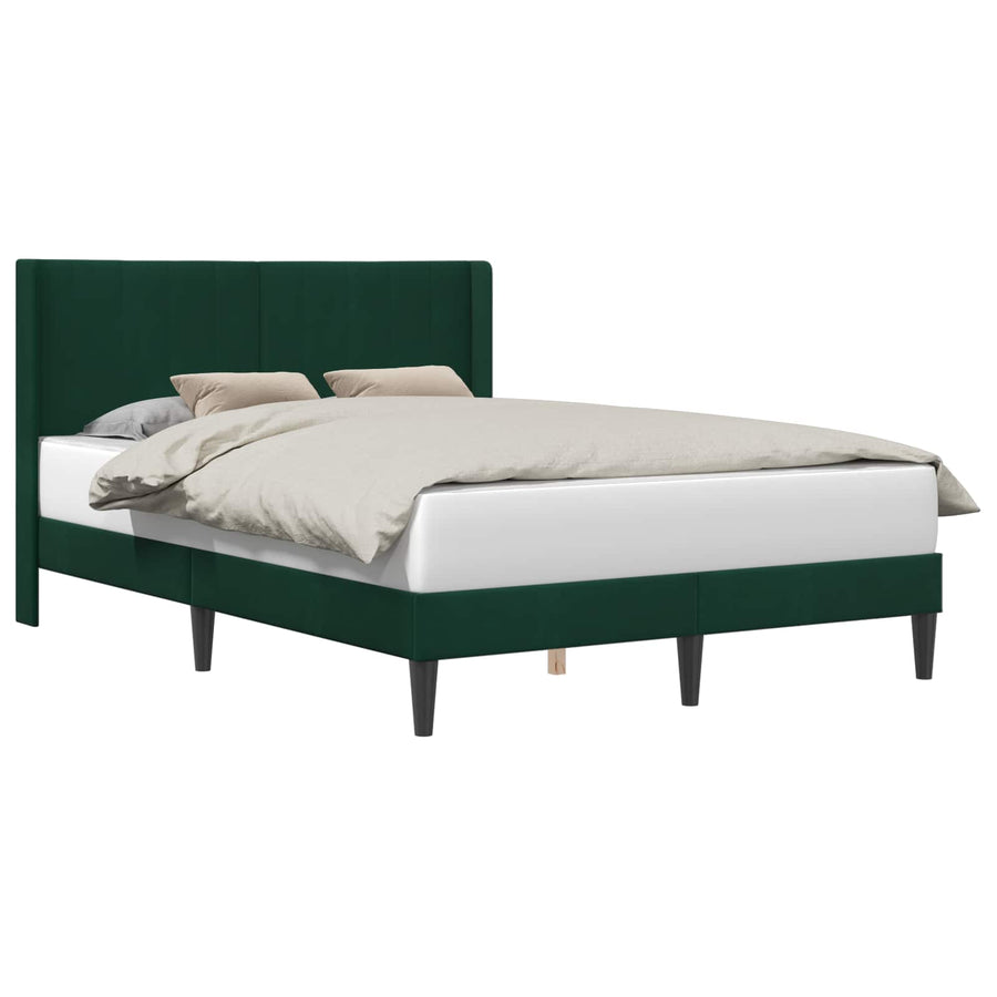 Bedframe met hoofdeinde Donkergroen 140 x 190 cm Fluweel