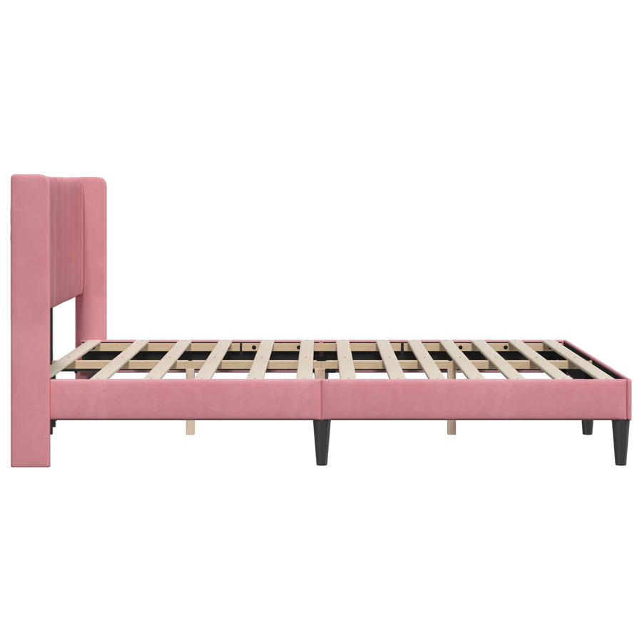Bedframe met hoofdeinde Roze 140 x 190 cm Fluweel