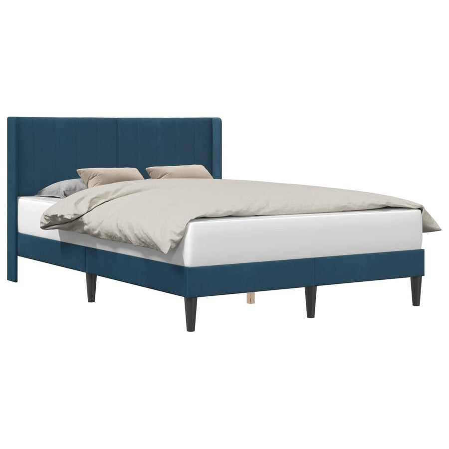 Bedframe met hoofdeinde Blauw 140 x 190 cm Fluweel