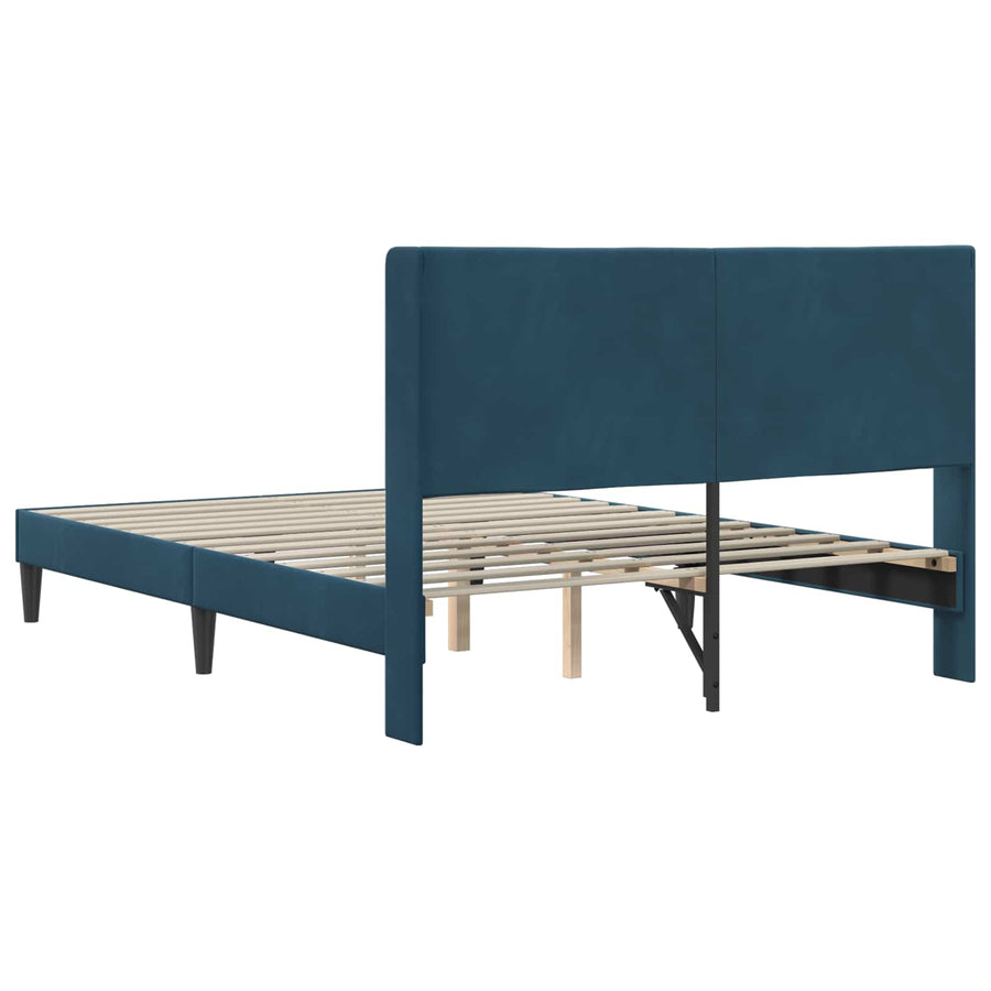 Bedframe met hoofdeinde Blauw 140 x 190 cm Fluweel