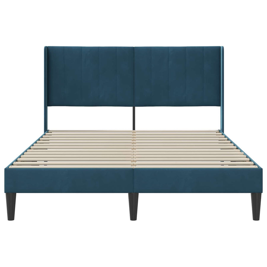 Bedframe met hoofdeinde Blauw 140 x 190 cm Fluweel
