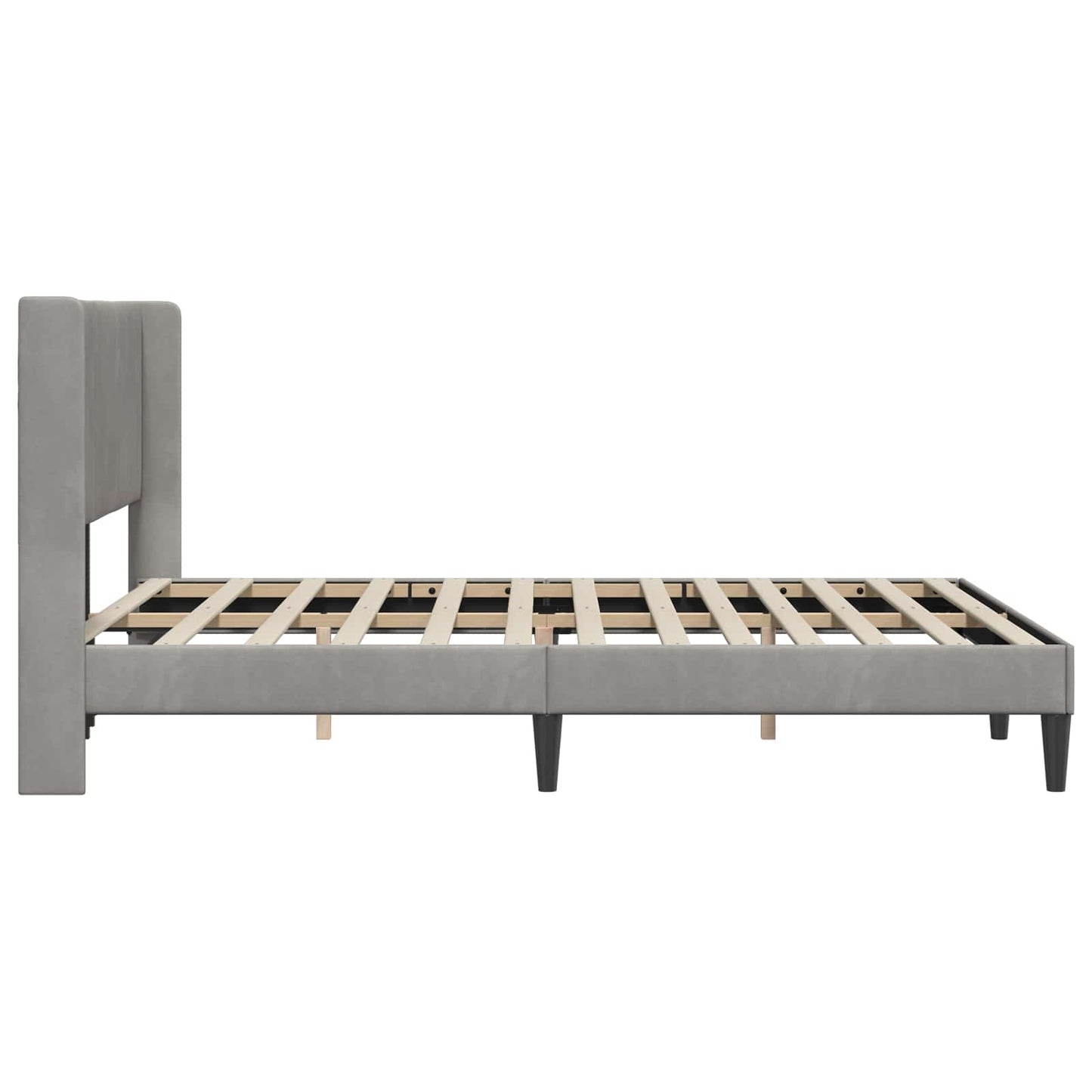 Bedframe met hoofdeinde Lichtgrijs 140 x 200 cm Fluweel