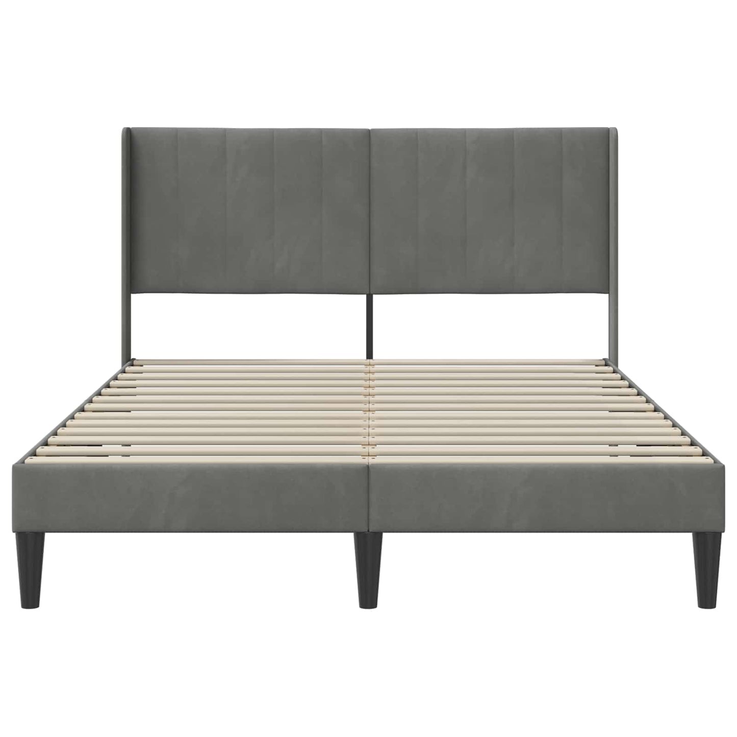 Bedframe met hoofdeinde Donkergrijs 140 x 200 cm Fluweel