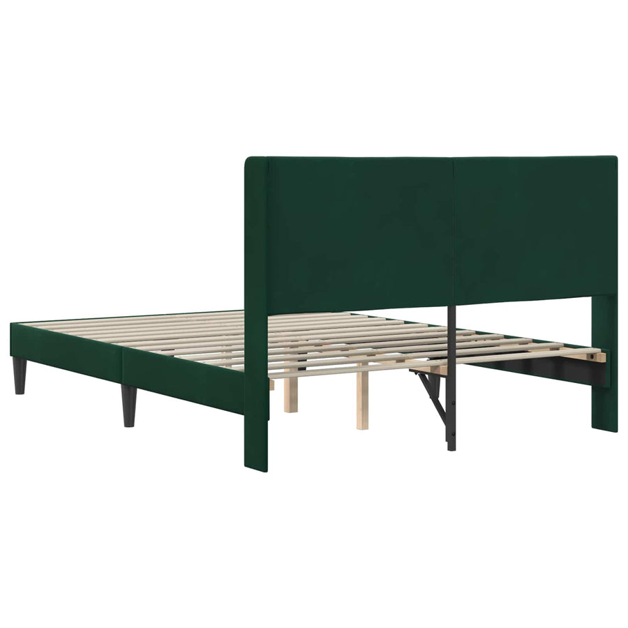 Bedframe met hoofdeinde Donkergroen 140 x 200 cm Fluweel
