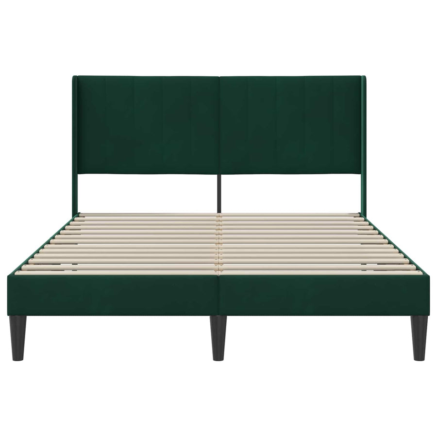 Bedframe met hoofdeinde Donkergroen 140 x 200 cm Fluweel