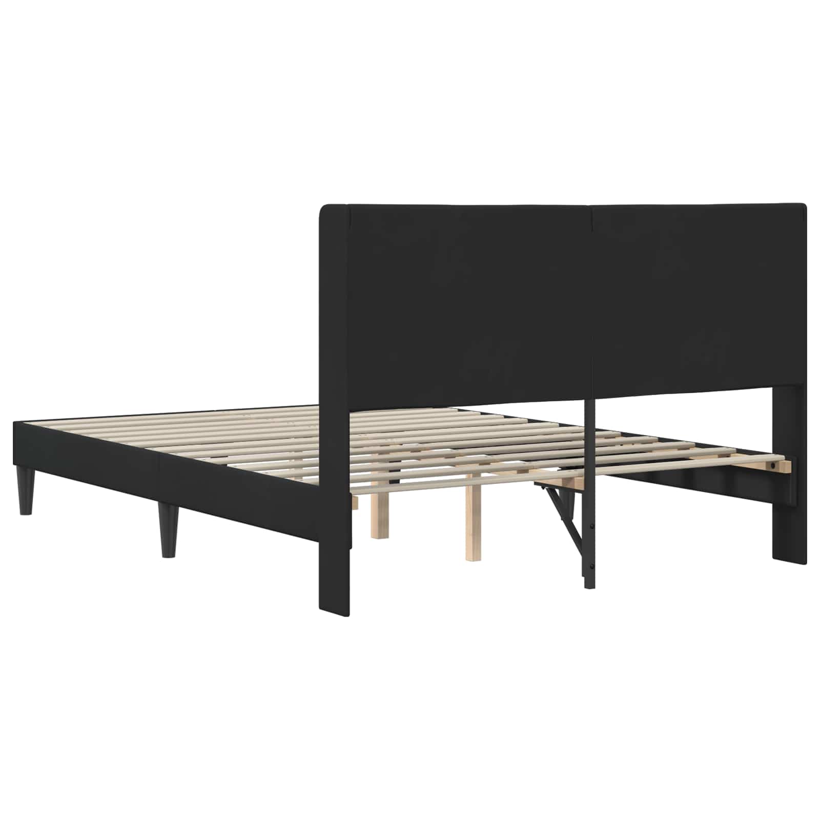 Bedframe met hoofdeinde Zwart 140 x 200 cm Fluweel
