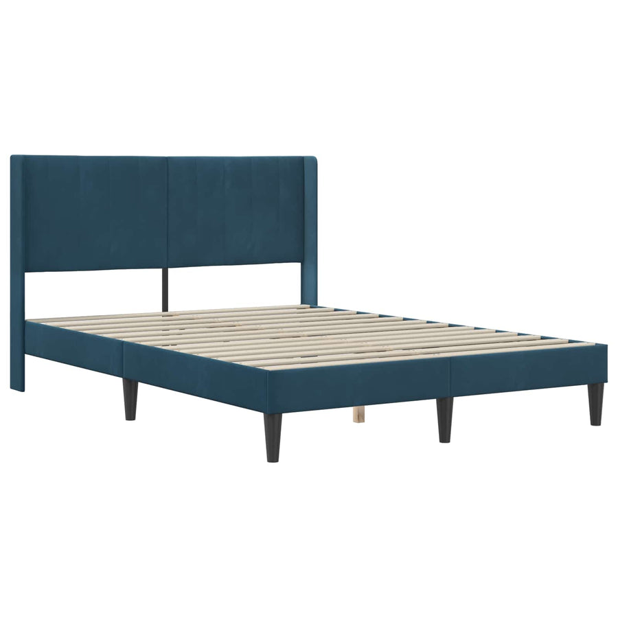 Bedframe met hoofdeinde Blauw 140 x 200 cm Fluweel