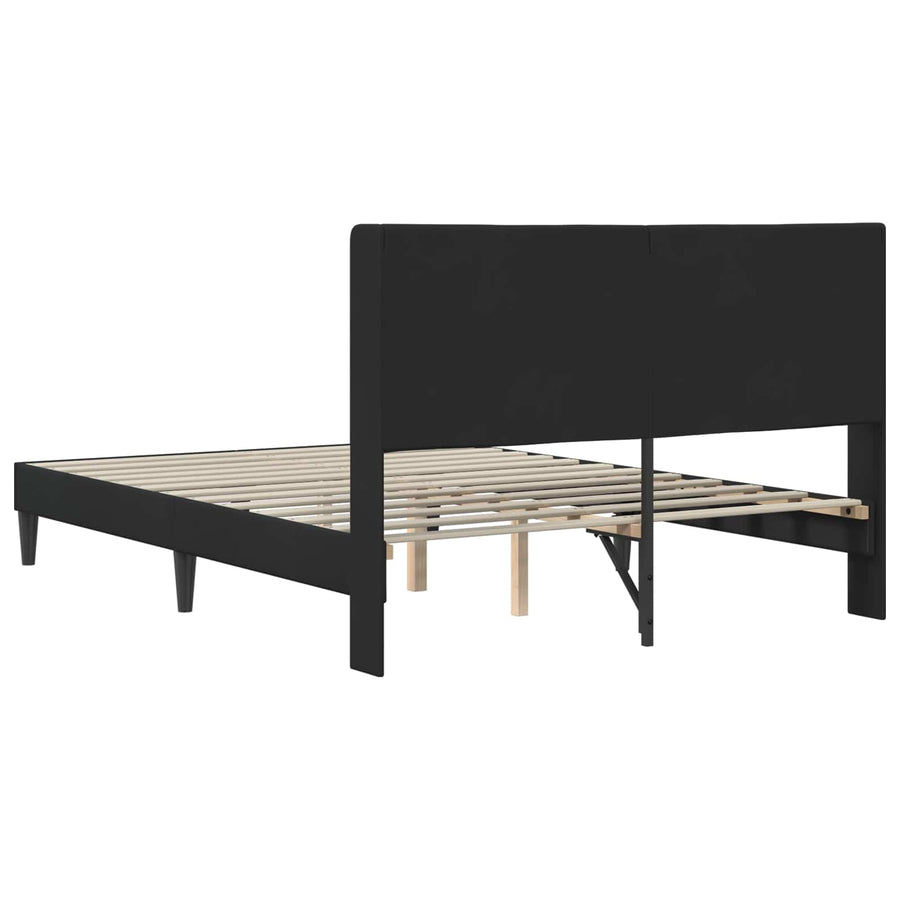 Bedframe met hoofdeinde Zwart 160 x 200 cm Fluweel