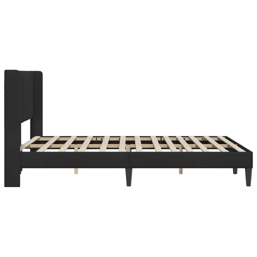 Bedframe met hoofdeinde Zwart 160 x 200 cm Fluweel