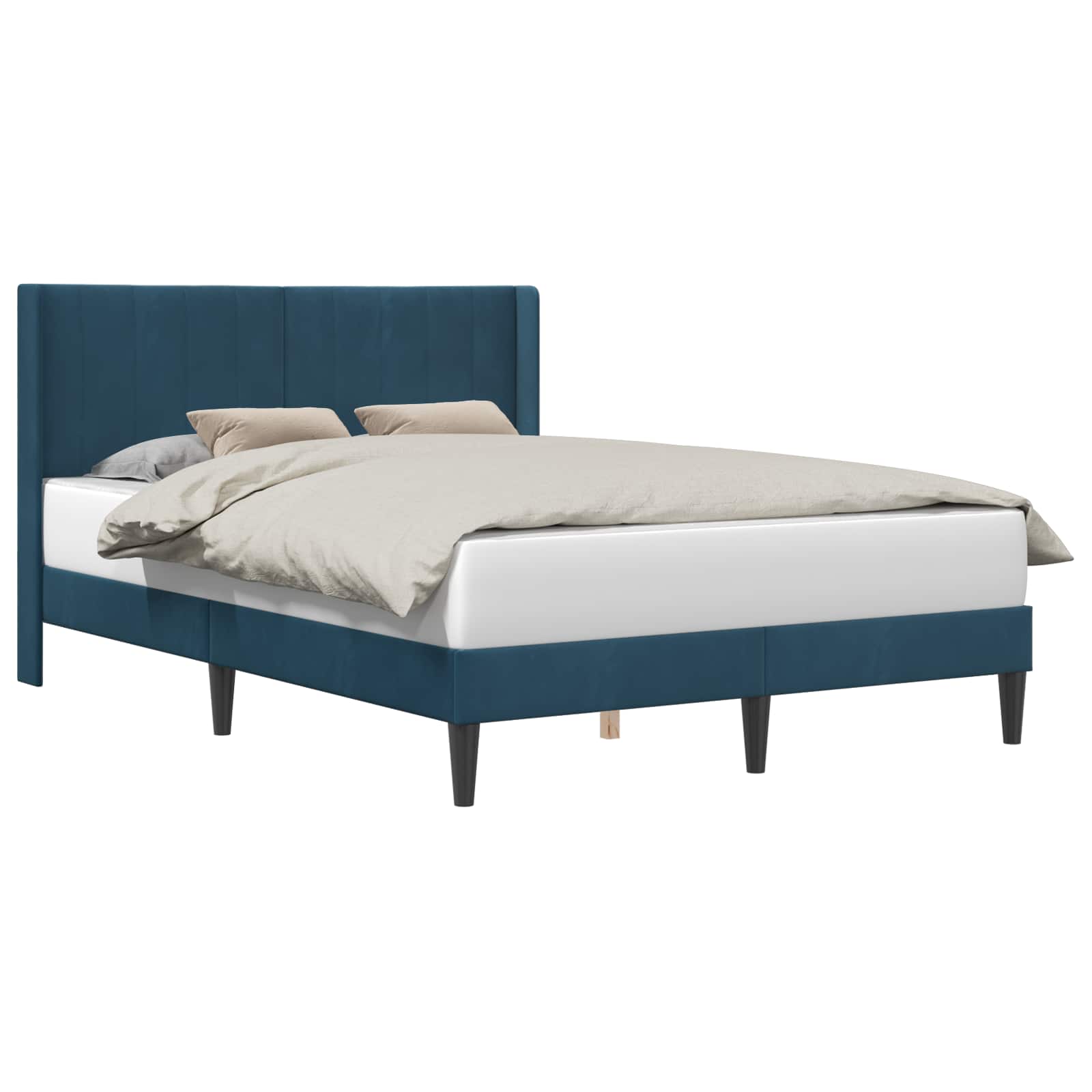 Bedframe met hoofdeinde Blauw 160 x 200 cm Fluweel
