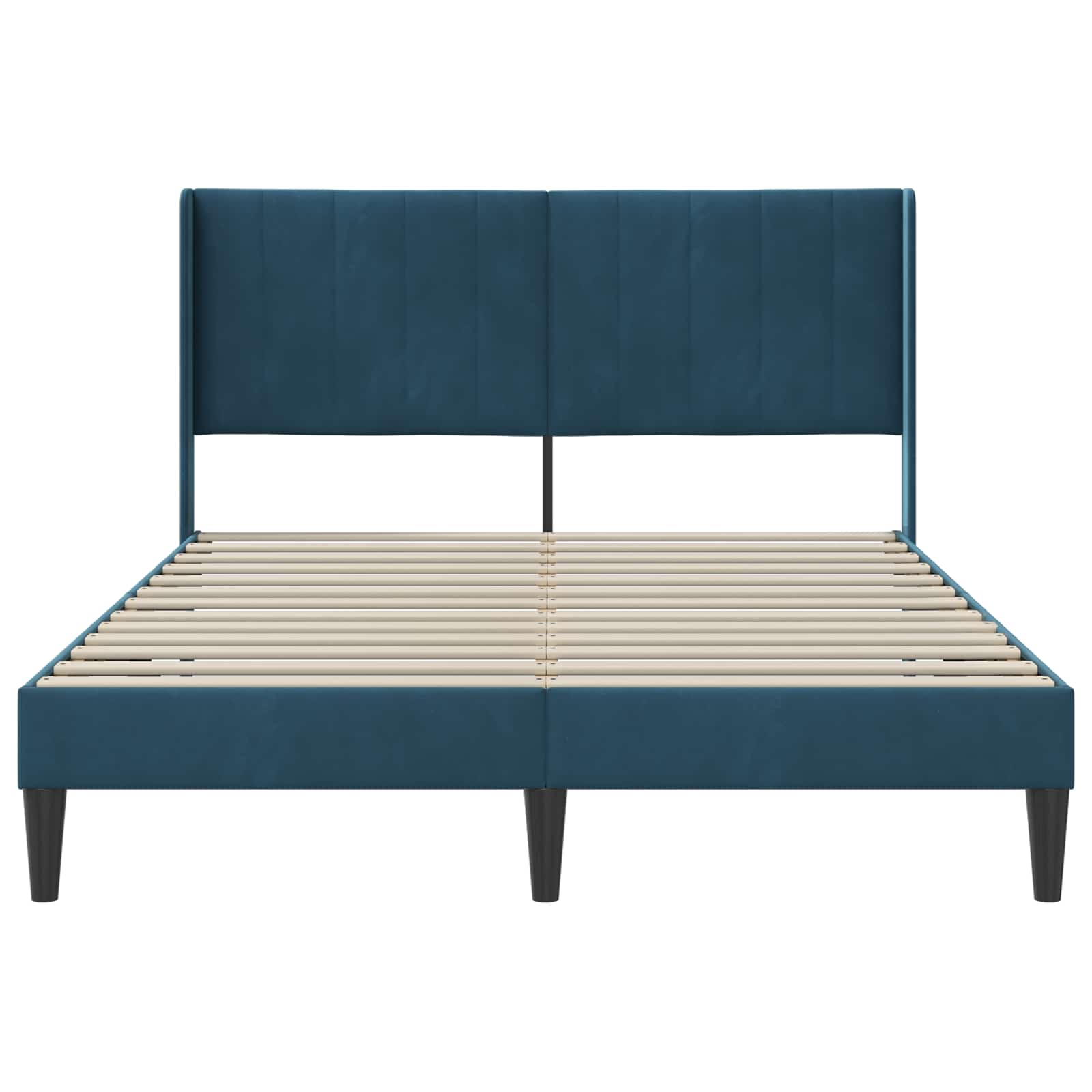 Bedframe met hoofdeinde Blauw 160 x 200 cm Fluweel