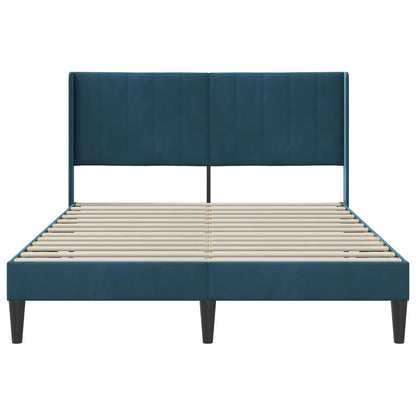 Bedframe met hoofdeinde Blauw 160 x 200 cm Fluweel