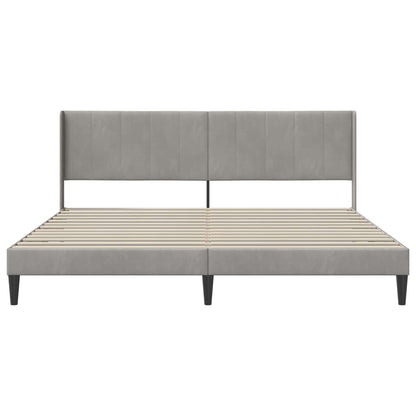 Bedframe met hoofdeinde Lichtgrijs 180 x 200 cm Fluweel