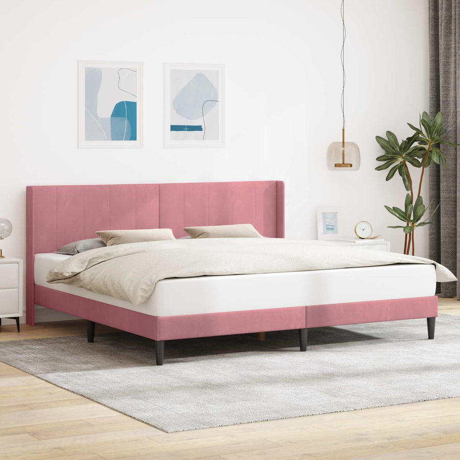 Bedframe met hoofdeinde Roze 180 x 200 cm Fluweel