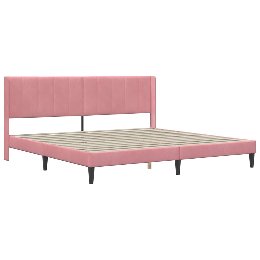 Bedframe met hoofdeinde Roze 180 x 200 cm Fluweel