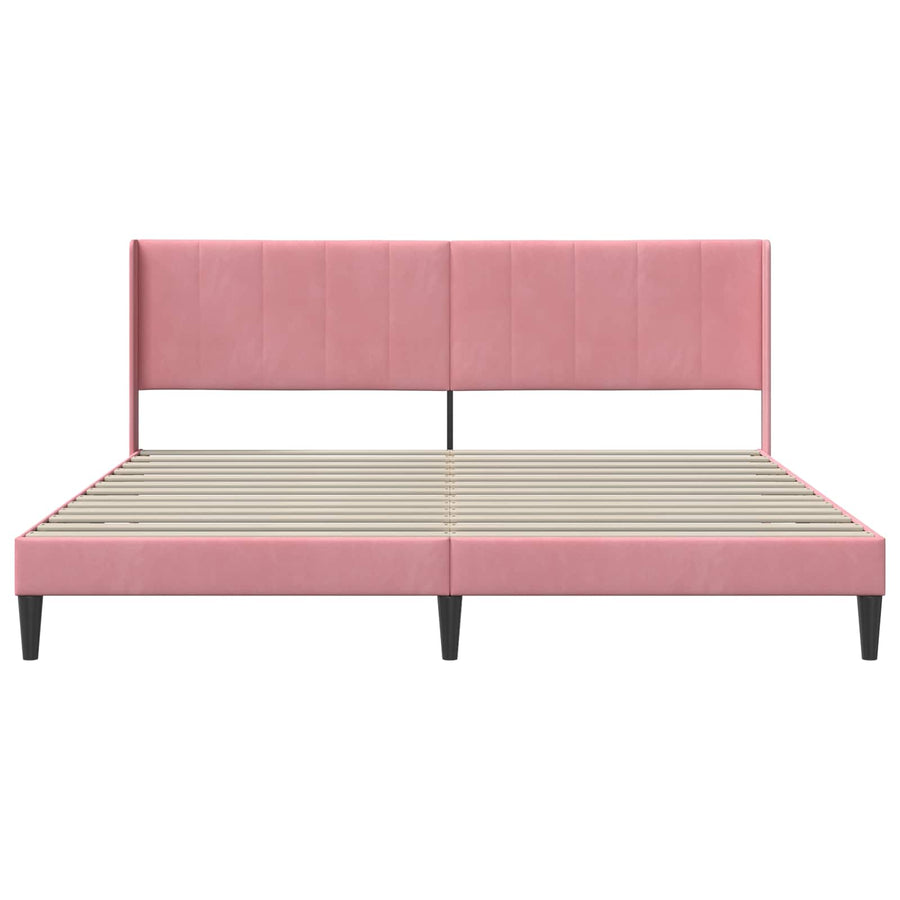 Bedframe met hoofdeinde Roze 180 x 200 cm Fluweel