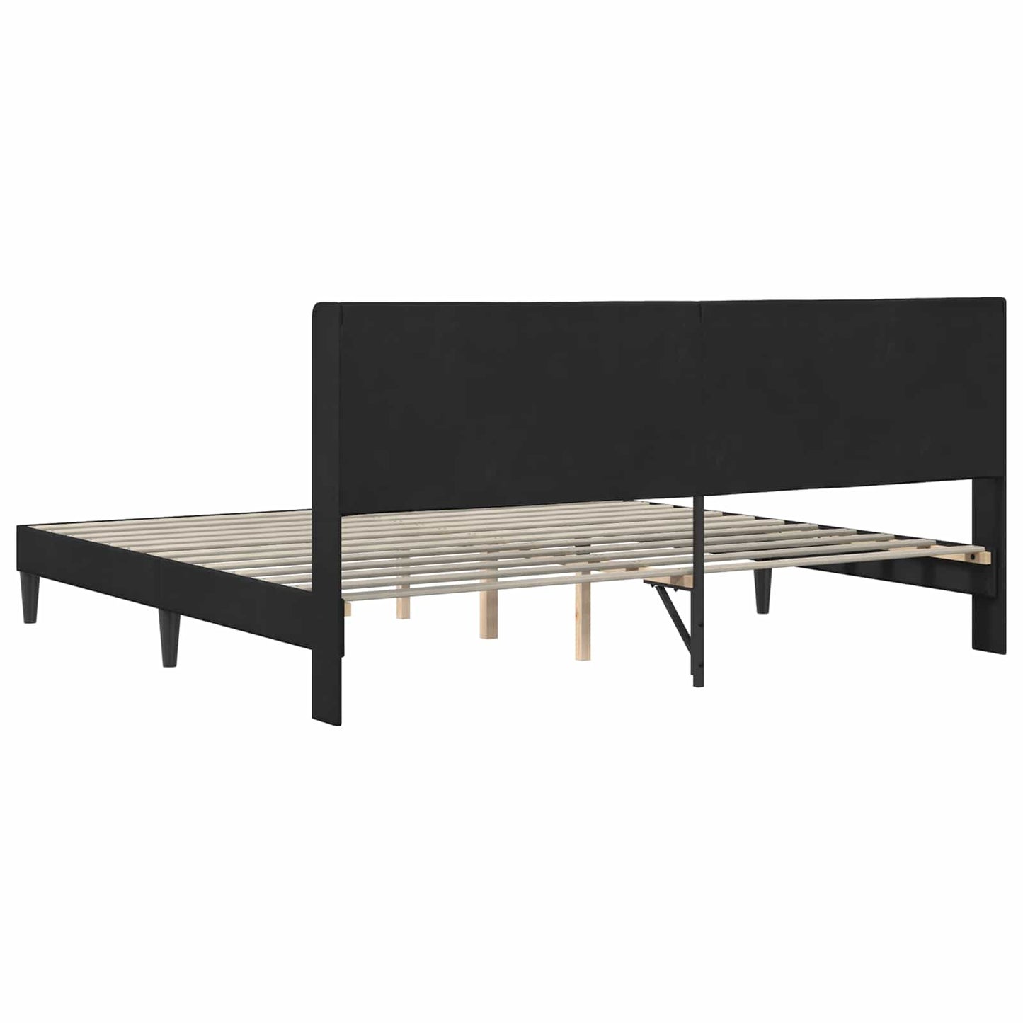 Bedframe met hoofdeinde Zwart 180 x 200 cm Fluweel