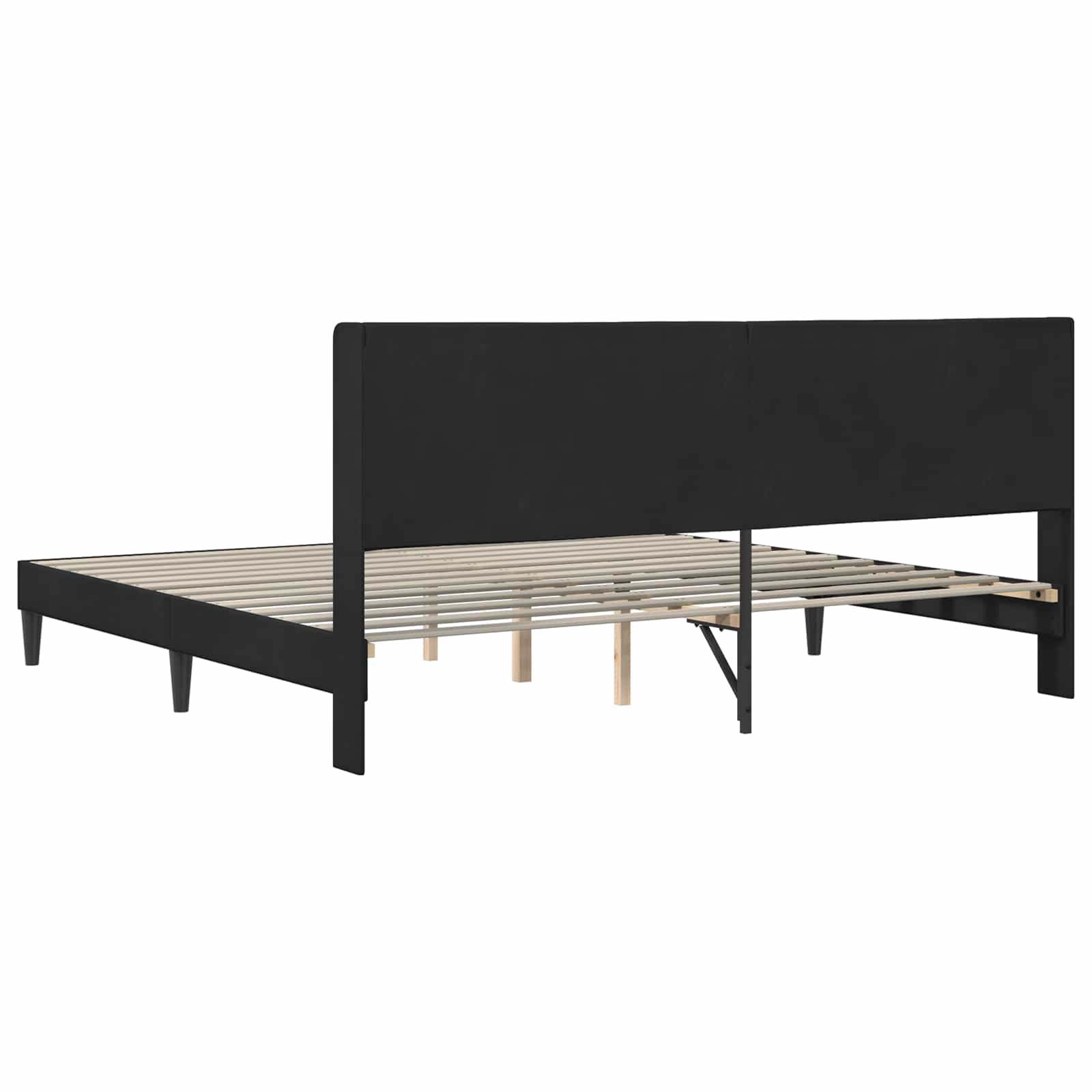 Bedframe met hoofdeinde Zwart 180 x 200 cm Fluweel