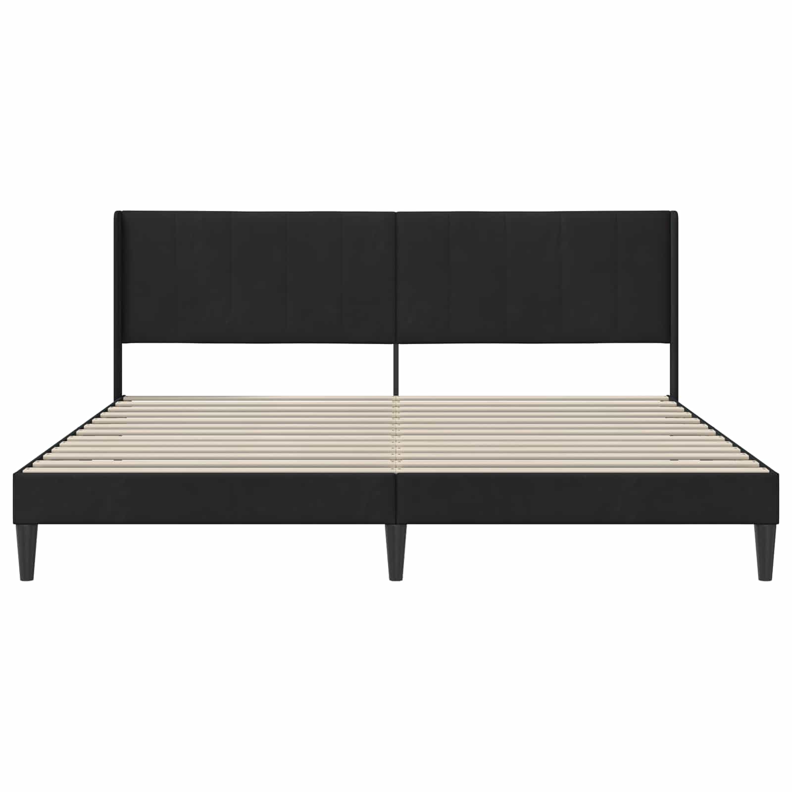 Bedframe met hoofdeinde Zwart 180 x 200 cm Fluweel