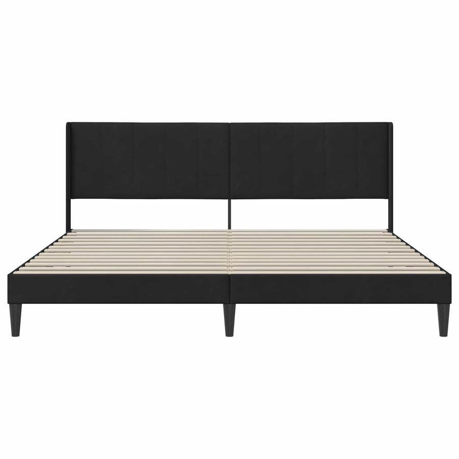Bedframe met hoofdeinde Zwart 180 x 200 cm Fluweel