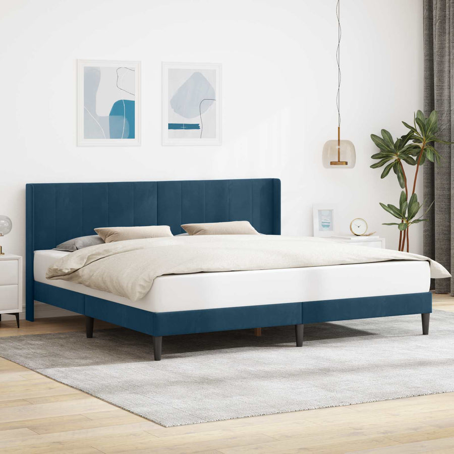 Bedframe met hoofdeinde Blauw 180 x 200 cm Fluweel