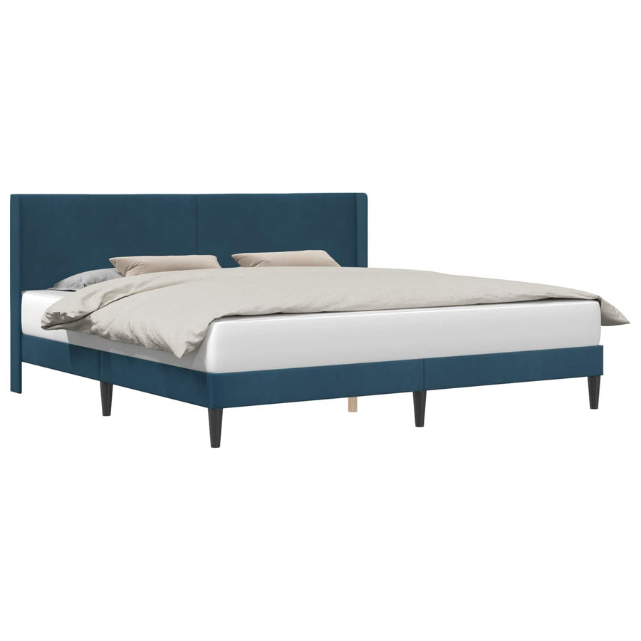 Bedframe met hoofdeinde Blauw 180 x 200 cm Fluweel
