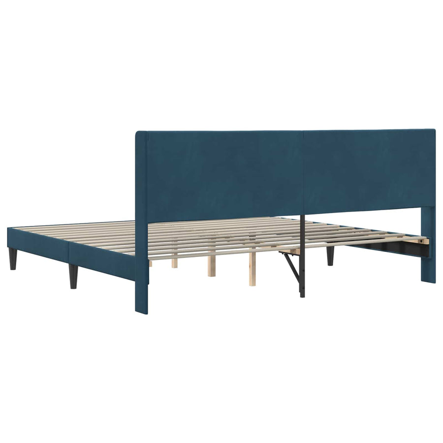Bedframe met hoofdeinde Blauw 180 x 200 cm Fluweel
