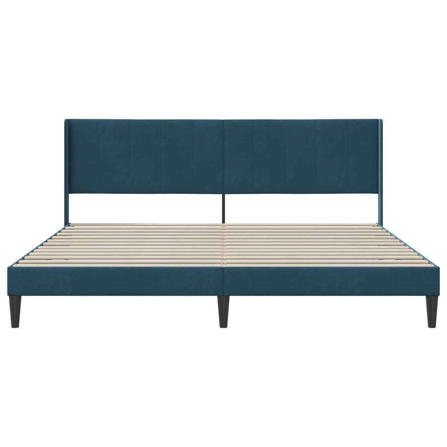 Bedframe met hoofdeinde Blauw 180 x 200 cm Fluweel