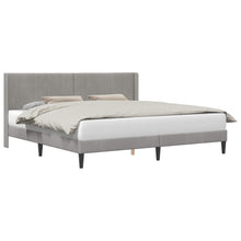 Bedframe met hoofdeinde Lichtgrijs 200 x 200 cm Fluweel