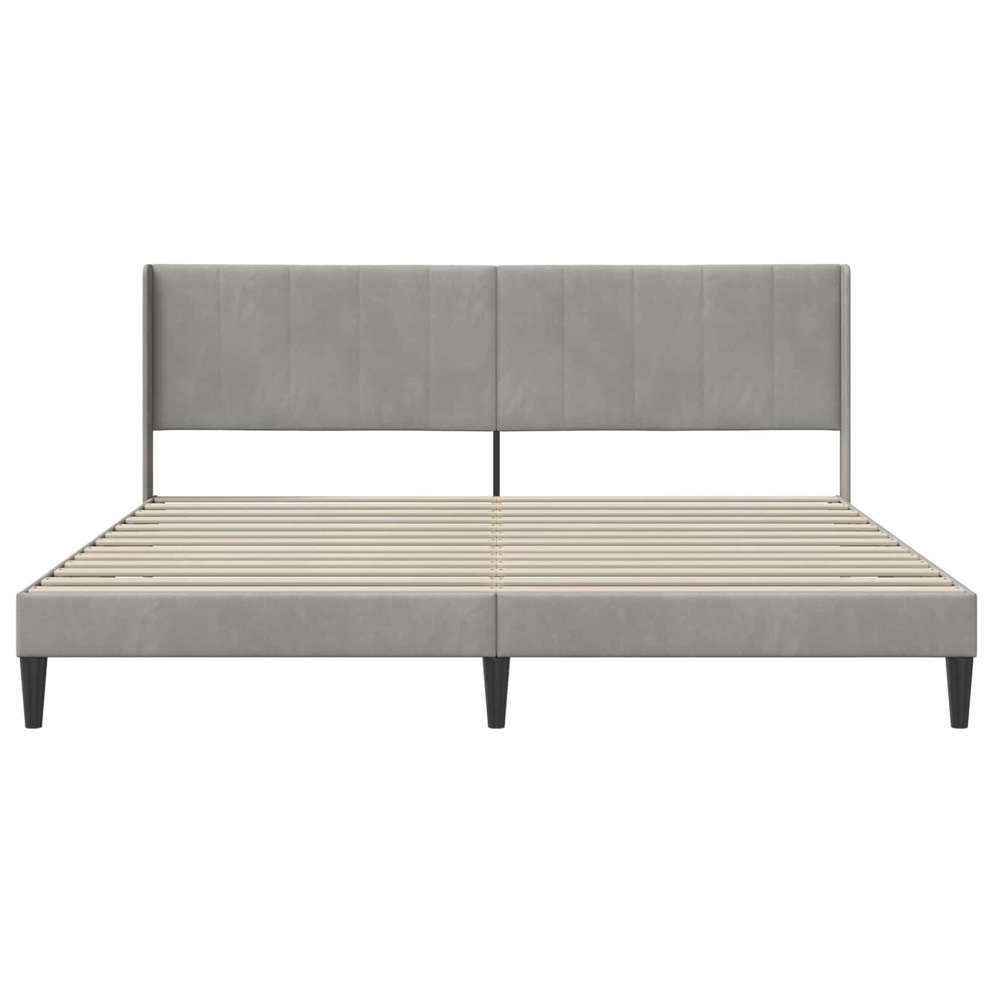 Bedframe met hoofdeinde Lichtgrijs 200 x 200 cm Fluweel