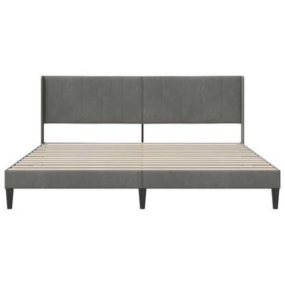 Bedframe met hoofdeinde Donkergrijs 200 x 200 cm Fluweel