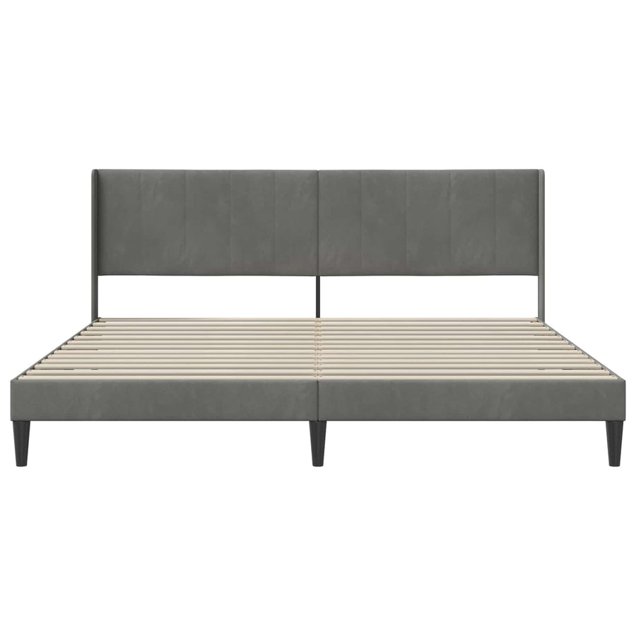 Bedframe met hoofdeinde Donkergrijs 200 x 200 cm Fluweel