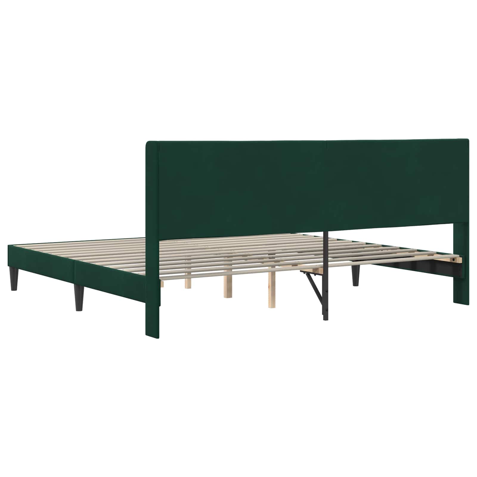 Bedframe met hoofdeinde Donkergroen 200 x 200 cm Fluweel