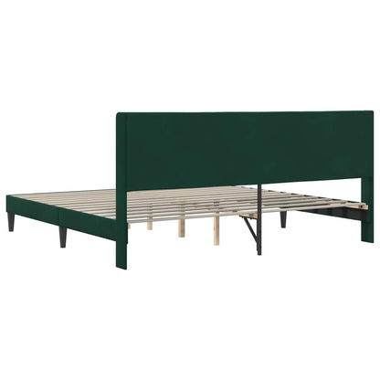 Bedframe met hoofdeinde Donkergroen 200 x 200 cm Fluweel
