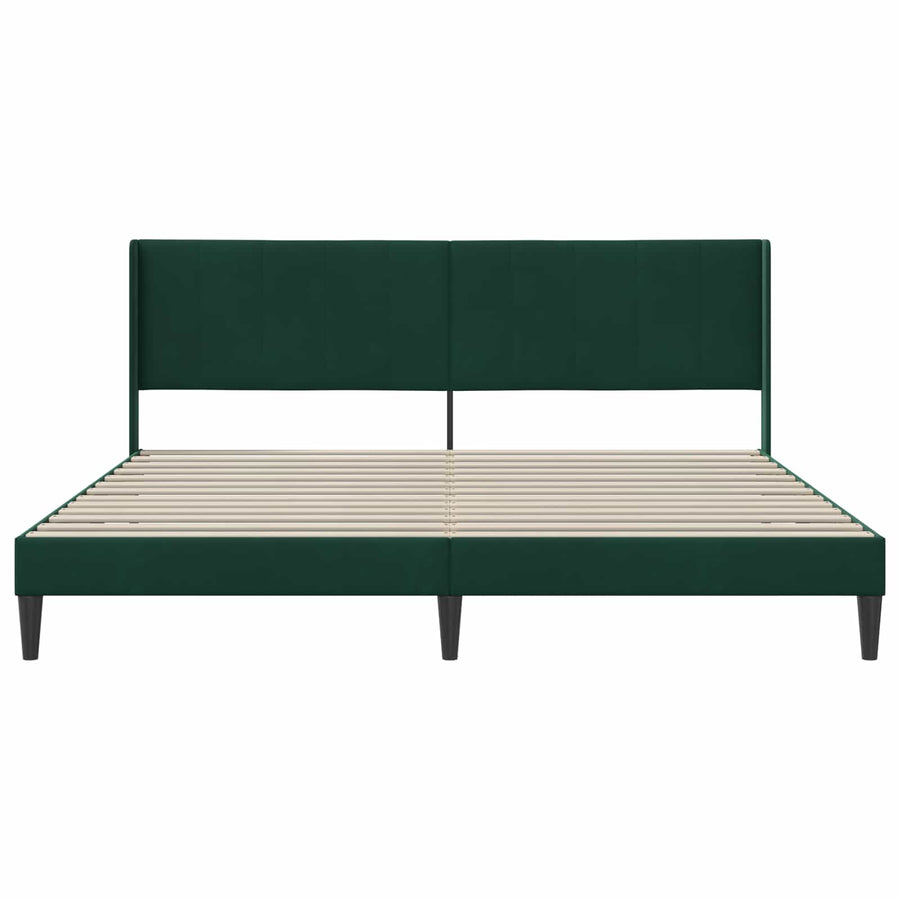 Bedframe met hoofdeinde Donkergroen 200 x 200 cm Fluweel