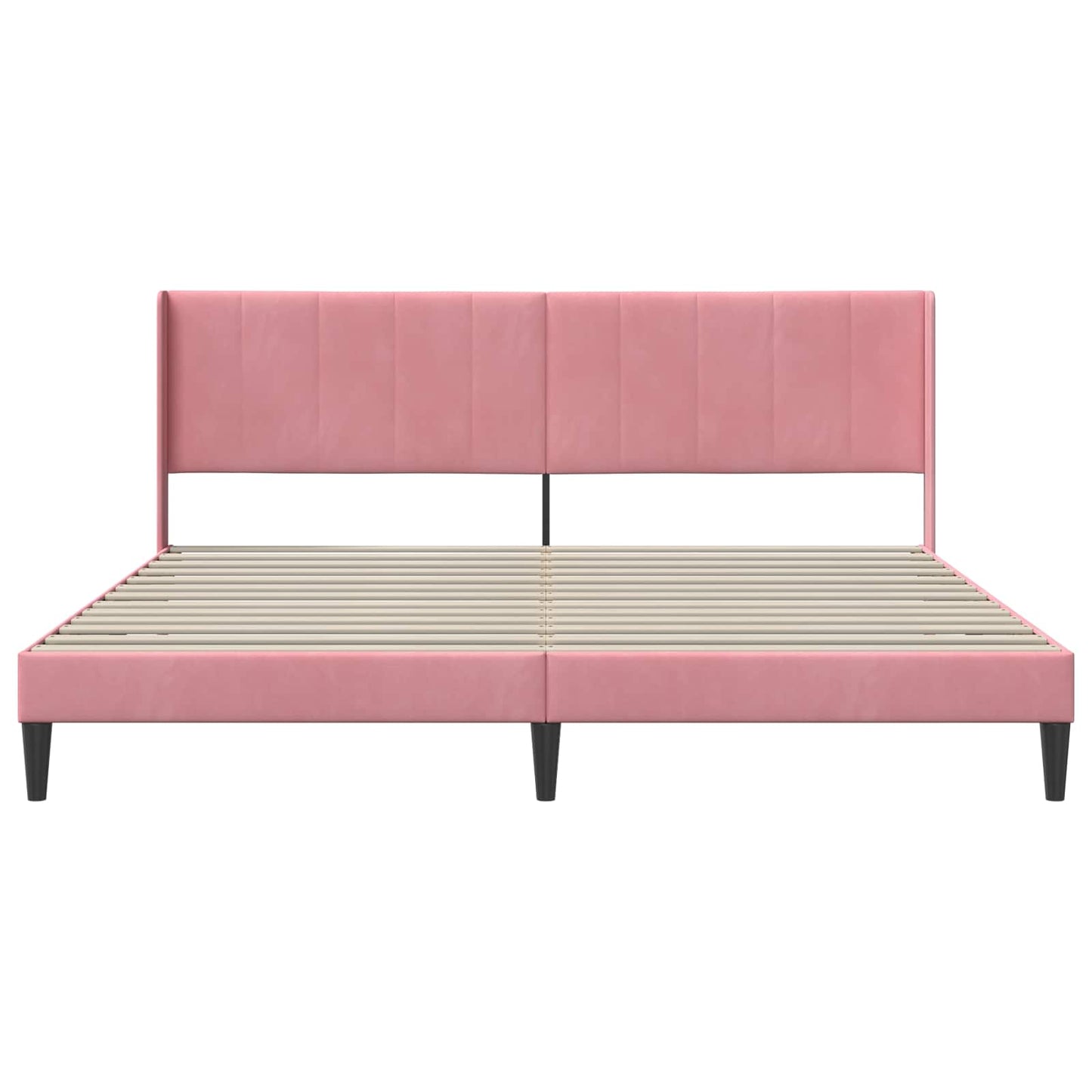 Bedframe met hoofdeinde Roze 200 x 200 cm Fluweel