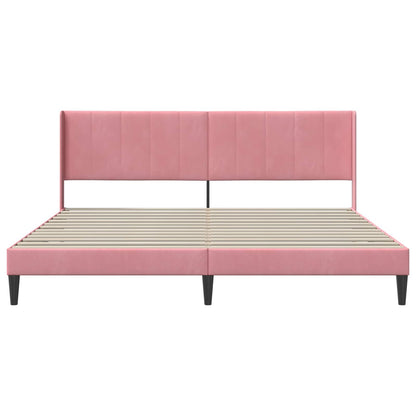 Bedframe met hoofdeinde Roze 200 x 200 cm Fluweel