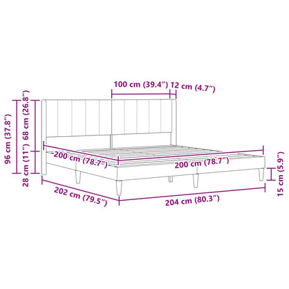 Bedframe met hoofdeinde Roze 200 x 200 cm Fluweel