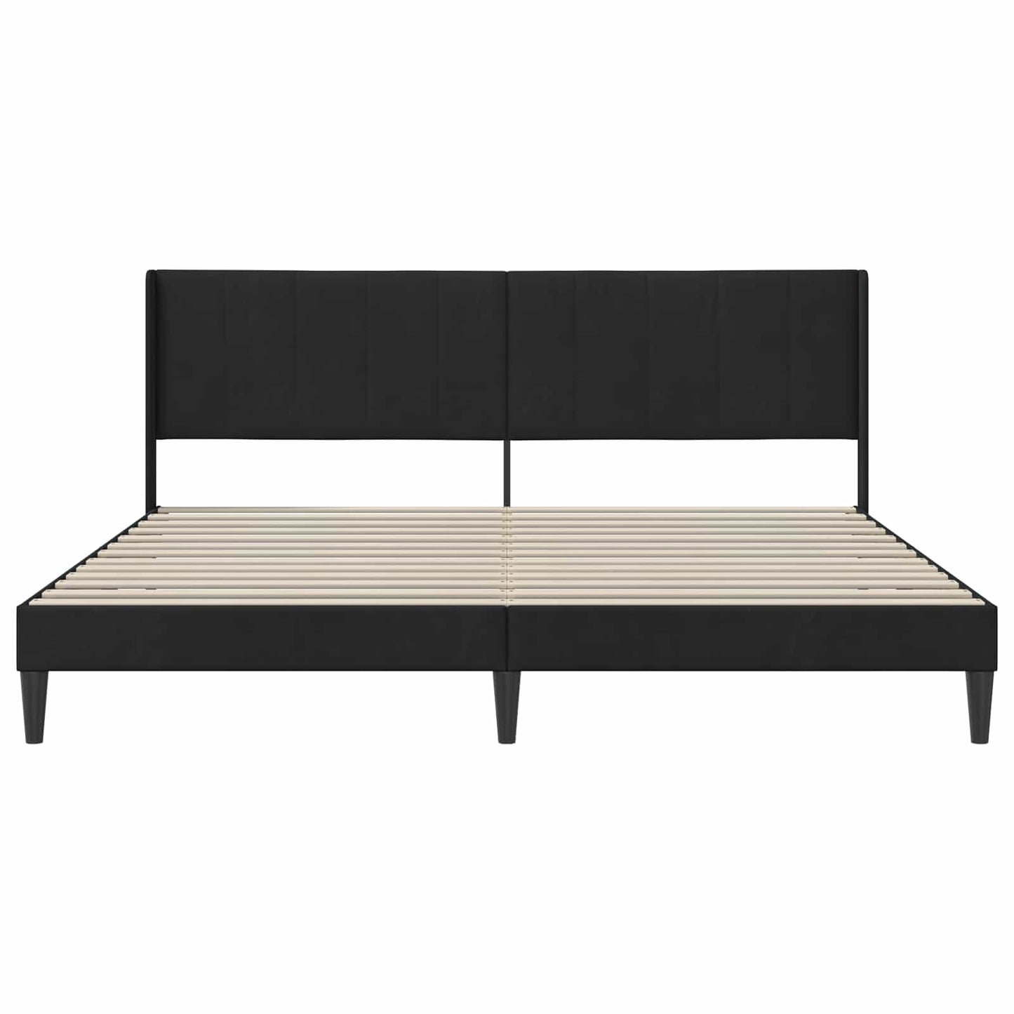 Bedframe met hoofdeinde Zwart 200 x 200 cm Fluweel