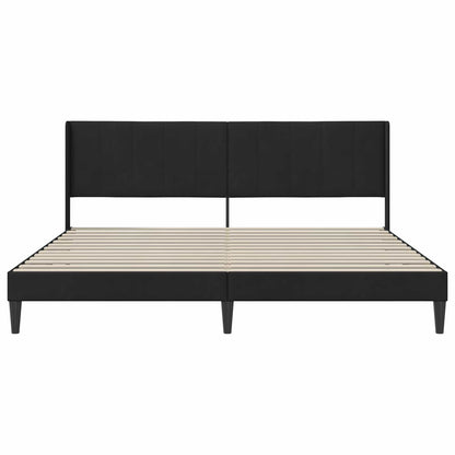Bedframe met hoofdeinde Zwart 200 x 200 cm Fluweel