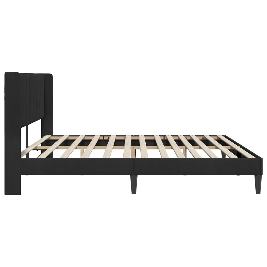 Bedframe met hoofdeinde Zwart 200 x 200 cm Fluweel