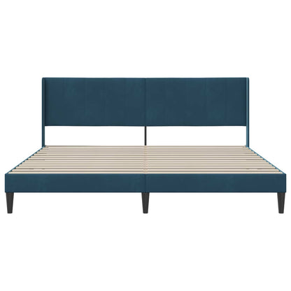 Bedframe met hoofdeinde Blauw 200 x 200 cm Fluweel