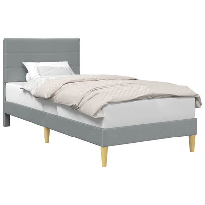 Bedframe met hoofdeinde Lichtgrijs 80 x 200 cm Stof