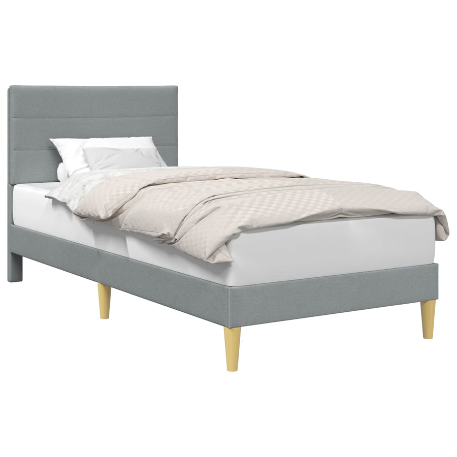 Bedframe met hoofdeinde Lichtgrijs 80 x 200 cm Stof